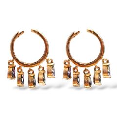 Mistik Topaz Sallantılı Rose Küpe