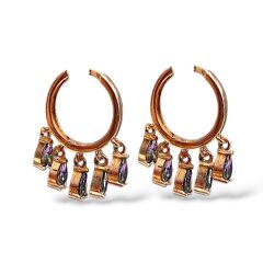 Mistik Topaz Sallantılı Rose Küpe