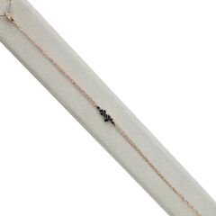 Siyah Zirkon Taşlı Minimal Gümüş Bileklik