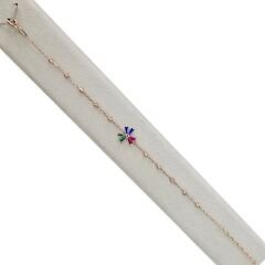 Renkli Zirkon Taşlı Minimal Gümüş Bileklik