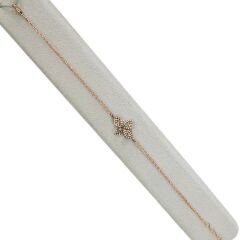 Kristal Zirkon Taşlı Minimal Rose Kaplama Gümüş Bileklik