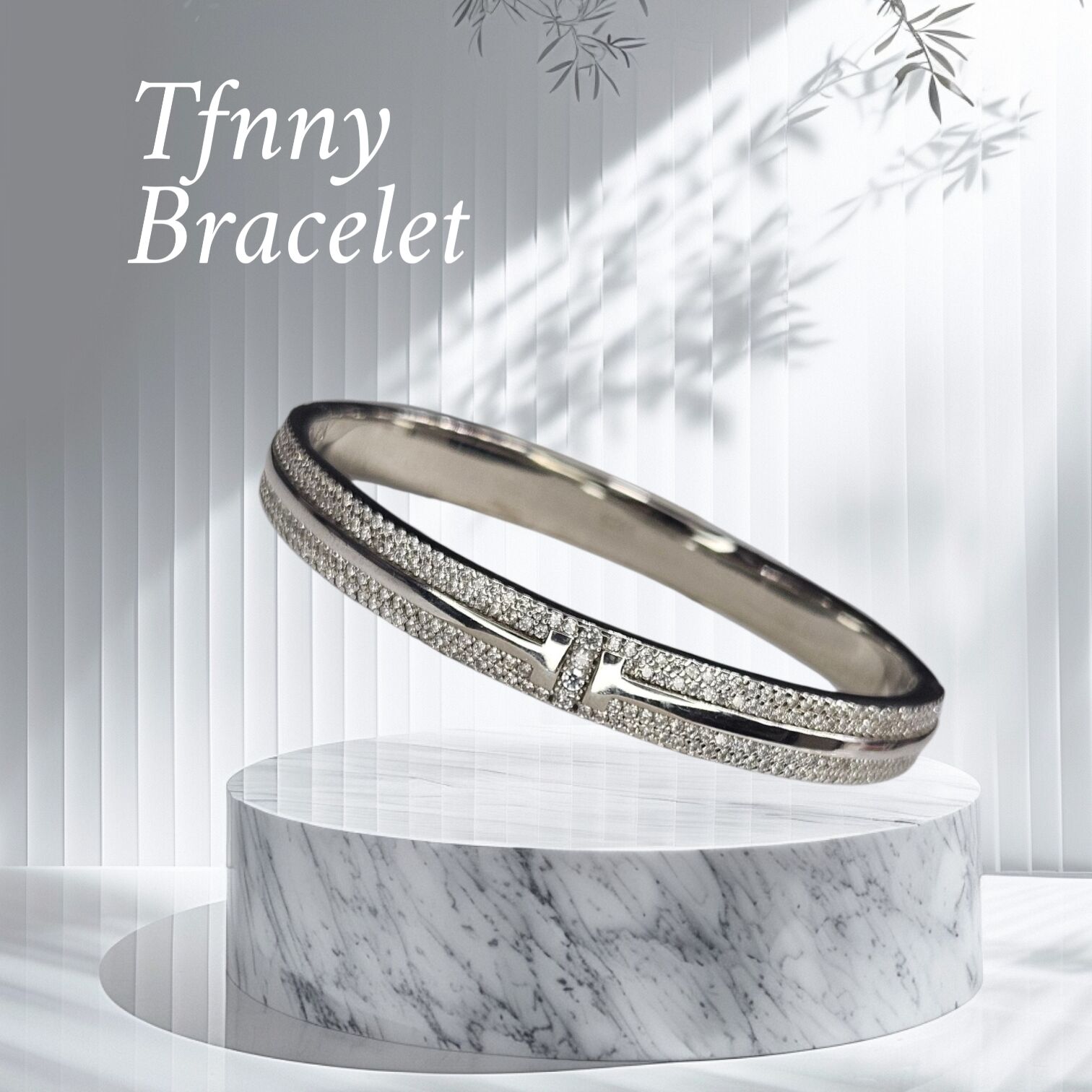 Tffny Model Taşlı Gümüş Kelepçe Bileklik