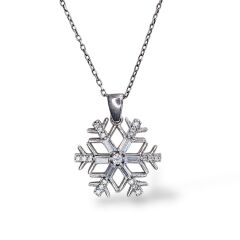 Kar tanesi Gümüş Kolye