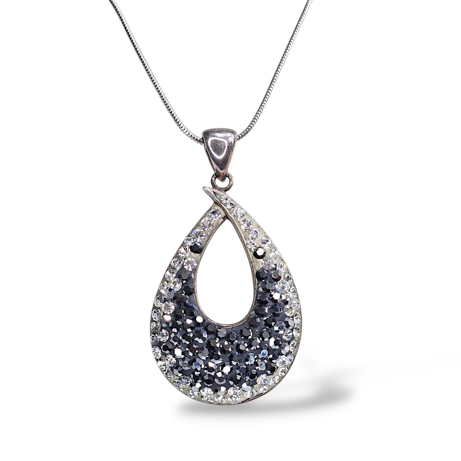 Taşlı Abiye Gümüş Kolye