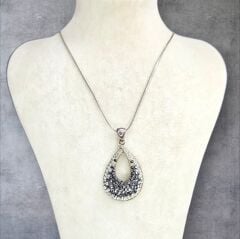 Taşlı Abiye Gümüş Kolye