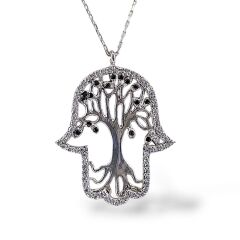 Ağaç Desen Gümüş Kolye