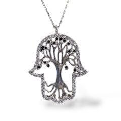 Ağaç Desen Gümüş Kolye