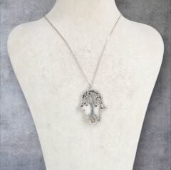 Hayat Ağacı Fatma Ananın Eli Gümüş Kolye