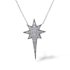 Kuzey Yıldızı Taşlı Gümüş Kolye