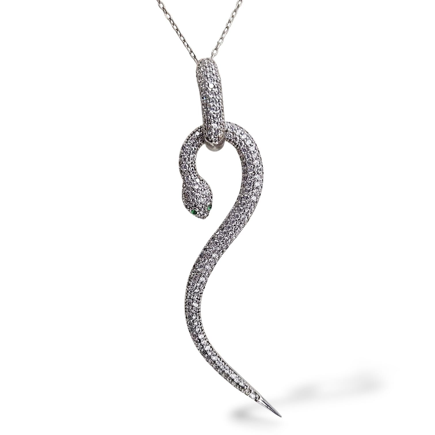 Yılan Form Gümüş Kolye