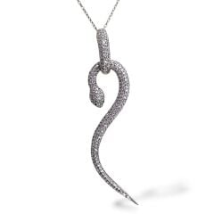 Yılan Form Gümüş Kolye