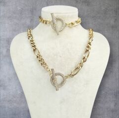 Gold Lüks Kolye Bileklik