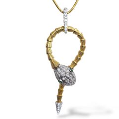 14K Altın Kaplama Yılan Model Gümüş Set