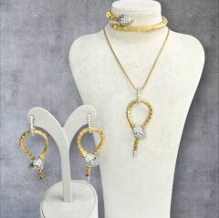 14K Altın Kaplama Yılan Figürlü Set