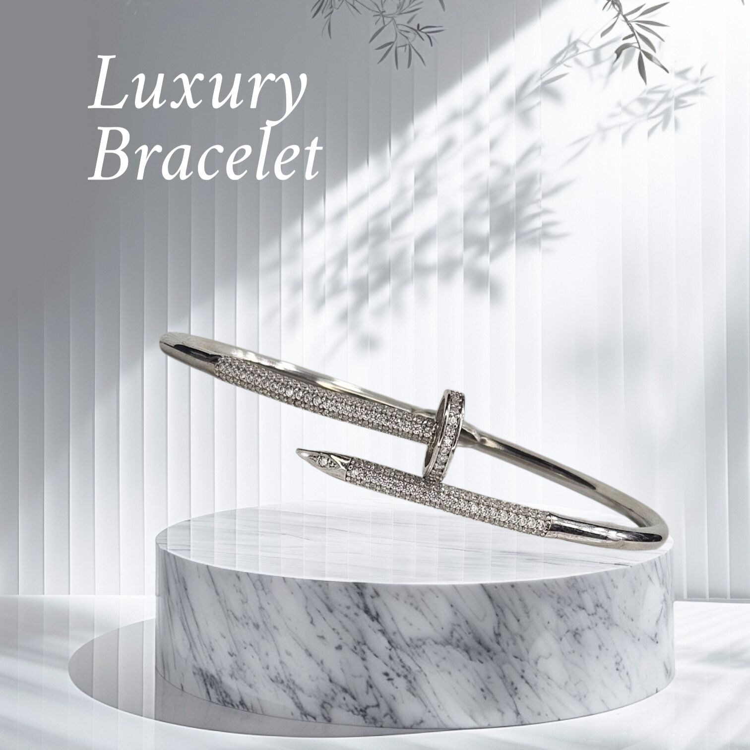 Çivi Model Gümüş Kelepçe Bileklik