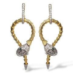 Yılan Form 14K Altın Kaplama Gümüş Küpe