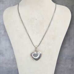 Resimli Kalp Gümüş Kolye