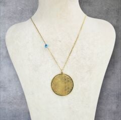 Daire Farklı Form Gold Kolye