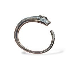 Kaplan Model Rose Kaplama Gümüş Kelepçe Bileklik