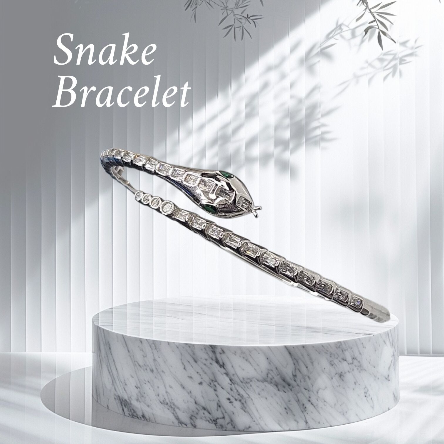 Yılan Model Gümüş Kelepçe Bileklik