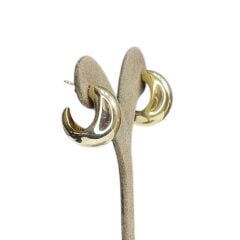 14K Altın Kaplama Gümüş Bombeli Halka Küpe