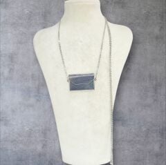 Özel Tasarım Mektup- Asansörlü Zincir Gümüş Kolye