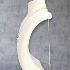 Özel Tasarım Mektup- Asansörlü Zincir Gümüş Kolye