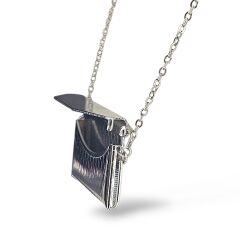 Özel Tasarım Mektup- Asansörlü Zincir Gümüş Kolye