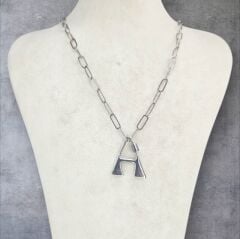 A Harfi Tasarım Gümüş Kolye