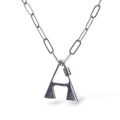 A Harfi Tasarım Gümüş Kolye