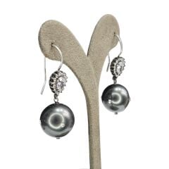 Damla Kesim Taşlı Sallantılı Gümüş Küpe