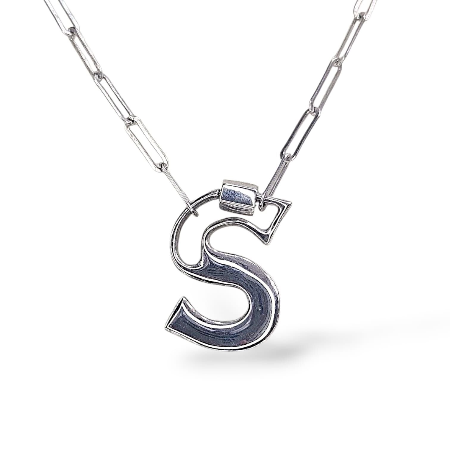 S Harfi Tasarım Gümüş Kolye