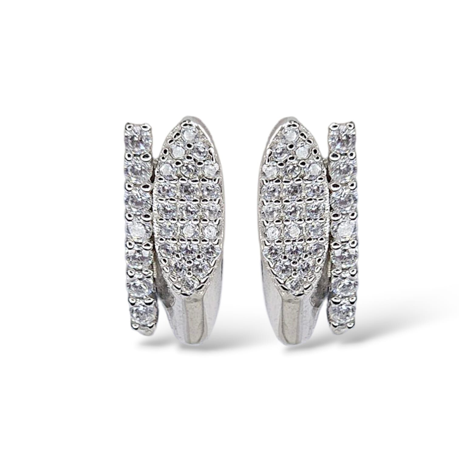 Taşlı Gümüş Küpe