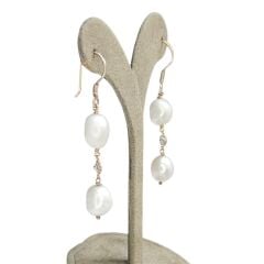 Sallantılı İnci Gümüş Küpe