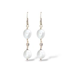 Sallantılı İnci Gümüş Küpe