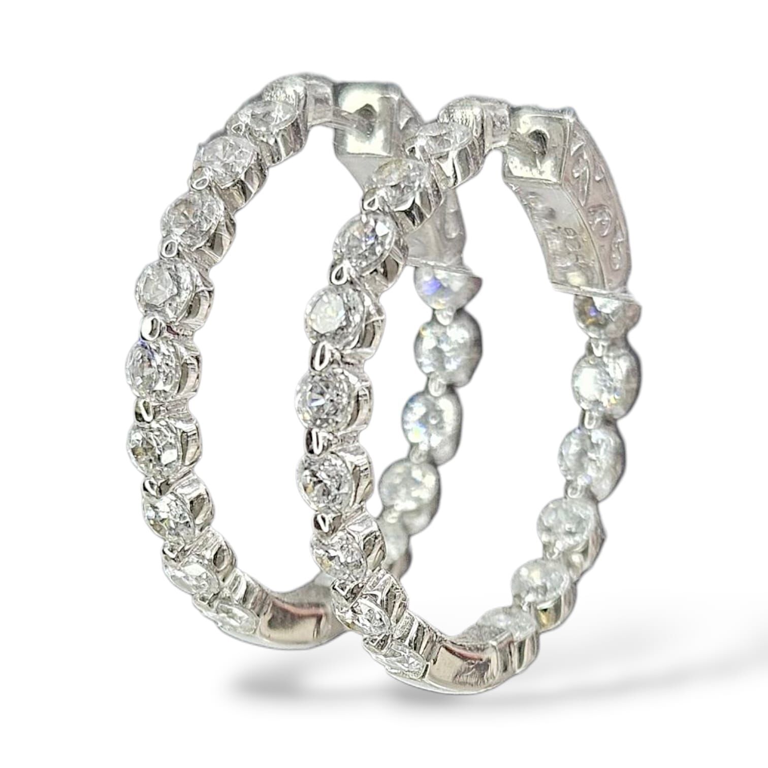 Çift taraflı Taşlı Halka Küpe