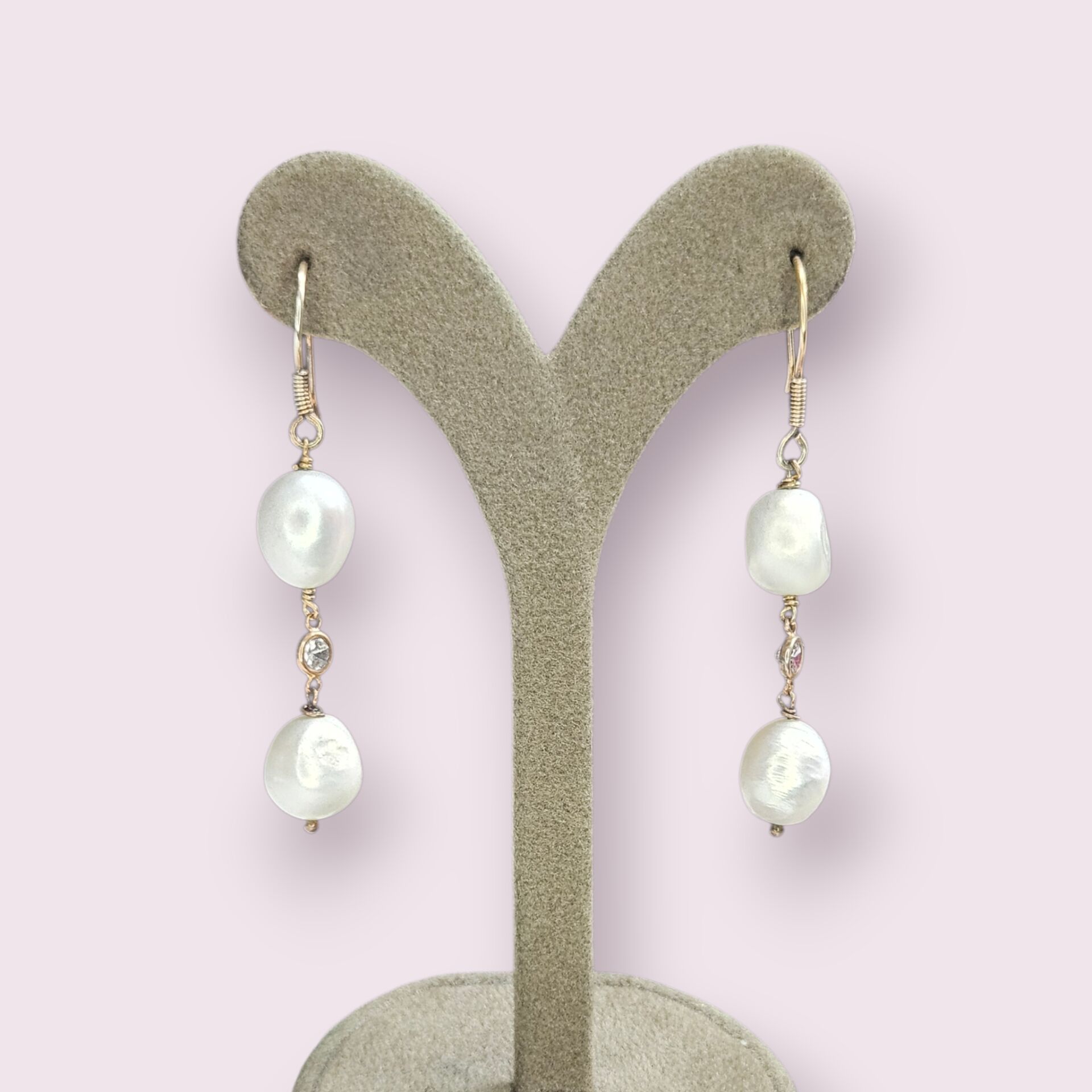 Sallantılı İnci Gümüş Küpe