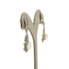 Ay Taşı Markazit Gümüş Küpe