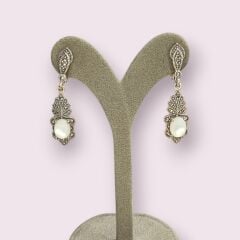 Ay Taşı Markazit Gümüş Küpe