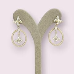 14K Ayar Altın Kaplama Kelebek Model Sallantılı Gümüş Küpe