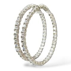 Çift Taraflı Taşlı Halka Küpe