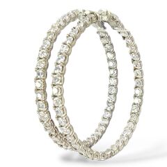 Çift Taraflı Taşlı Halka Küpe