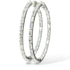 Çift Taraflı Baget Taşlı Halka Küpe