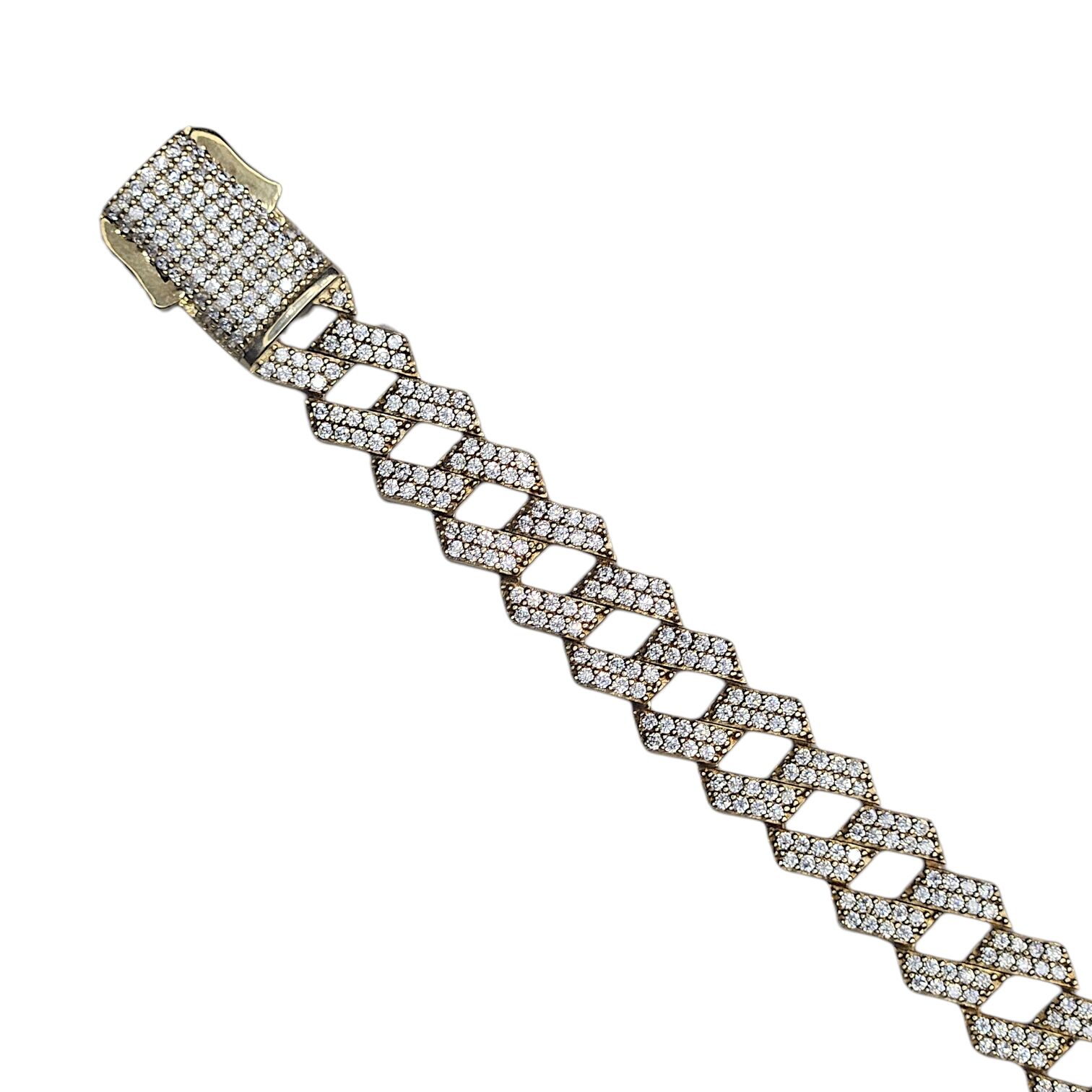 14K Altın Kaplama Gurmet Gümüş Bileklik- 18cm