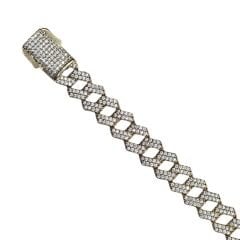 14K Altın Kaplama Gurmet Gümüş Bileklik- 18cm