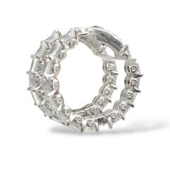 Baget Taşlı Gümüş Halka Küpe