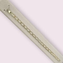 14K Altın Kaplama Zirkon Taşlı Gümüş Bileklik- 18 cm