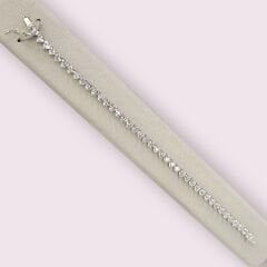 Kalp Kesim Gümüş Su Yolu Bileklik- 18 cm