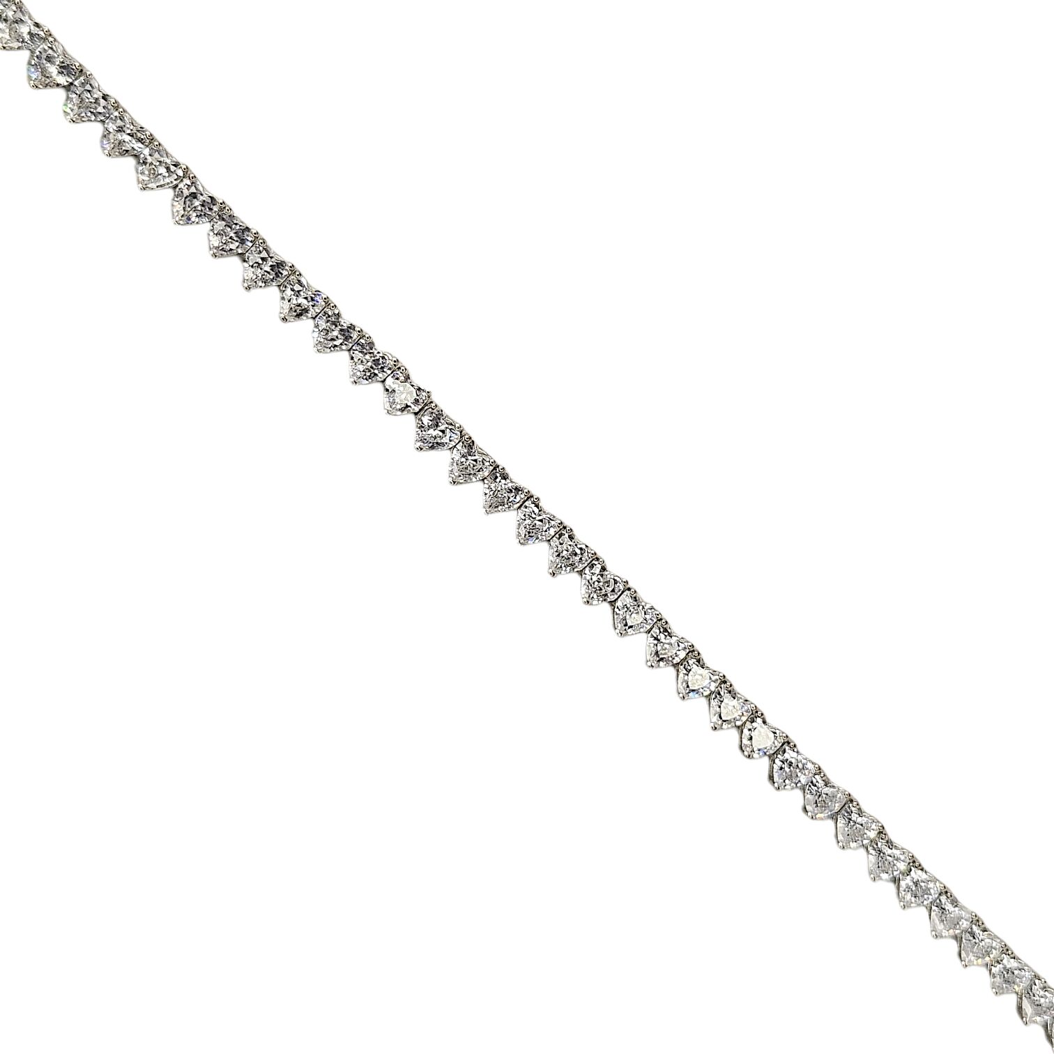 Kalp Kesim Gümüş Su Yolu Bileklik- 18 cm