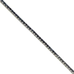 2.5 mm Siyah Taşlı Gümüş Su Yolu Bileklik